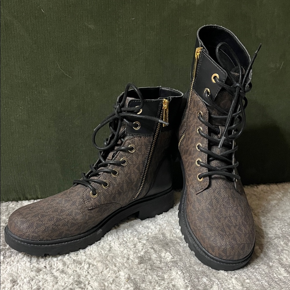 Michael Kors Dual-Tone Lace-Up Boots